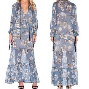 For Love & Lemons x Free People Santa Rosa Maxi Dress in Vintage Blue Floral
